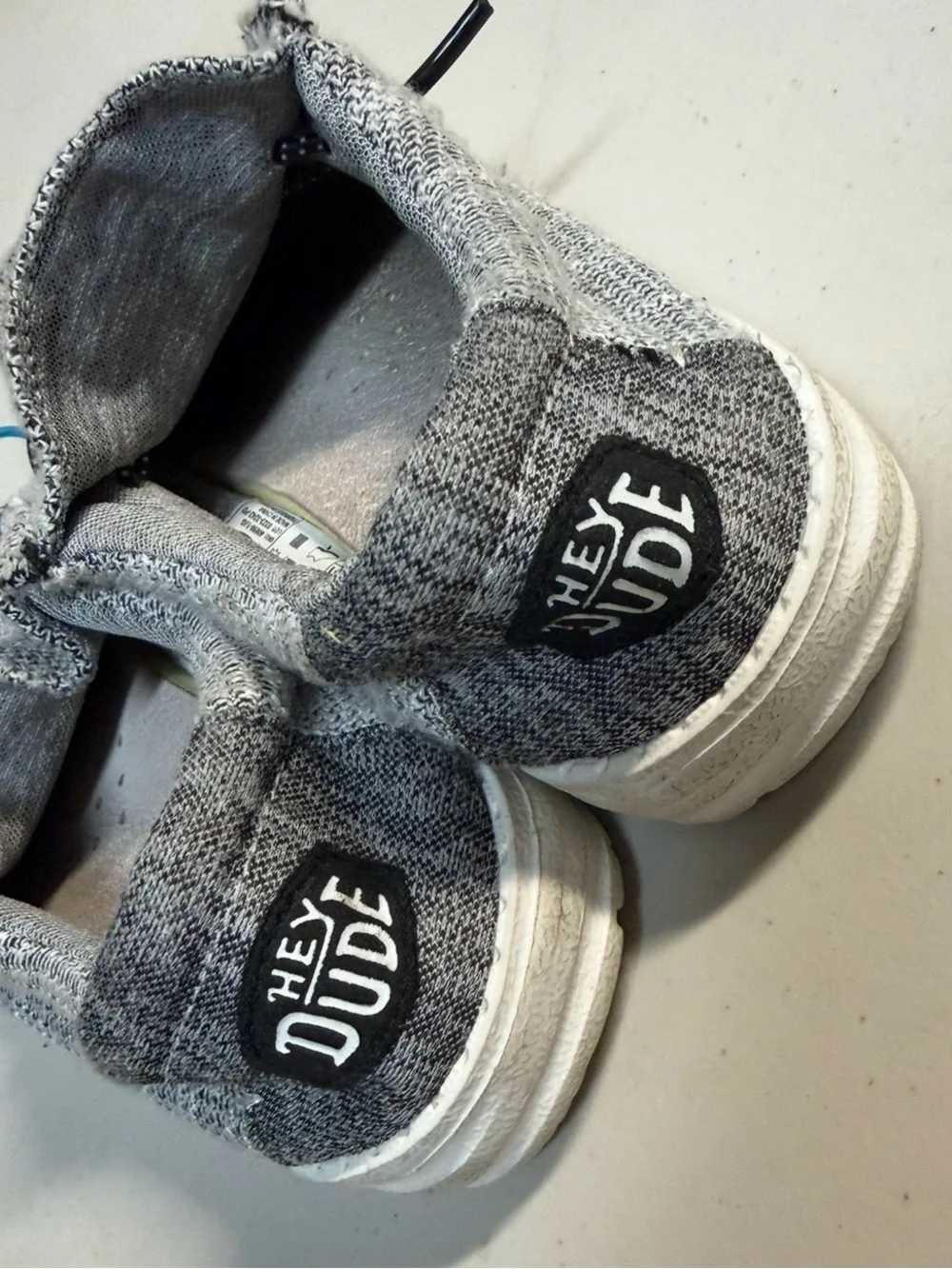 Hey Dude Shoes Knit Slip-On Sneakers in Heather Gray 12T